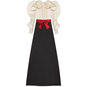 Gucci Silk Wool Gown Spring 2017 RTW Red Bow Alessandro Michele